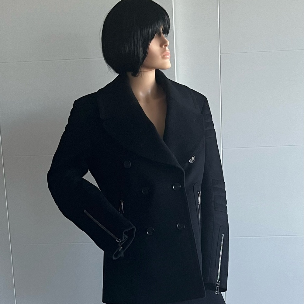 Belstaff Black Double-Breasted Pea Coat - Picture 16 of 16